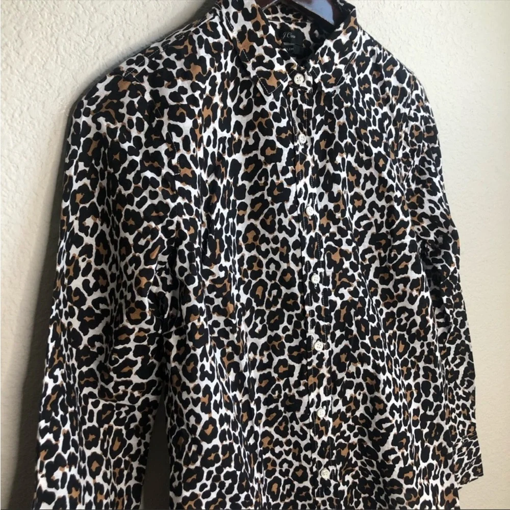 J.Crew leopard print button up shirt
